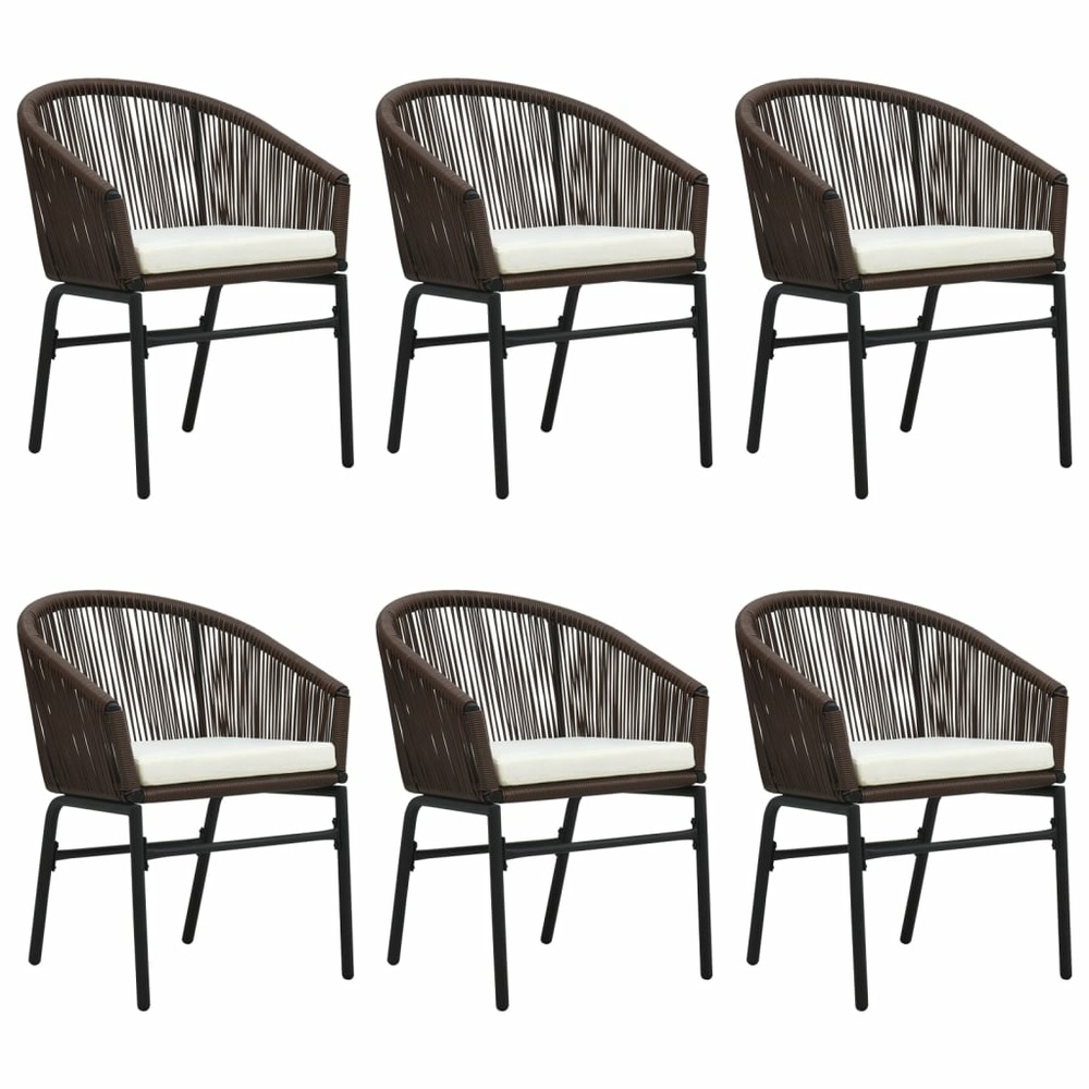 Ensemble de salle à manger de jardin meuble extérieur 7 pièces marron