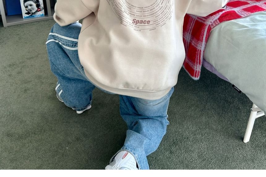 SeoulPop - Sweatshirt met losse pasvorm en letters