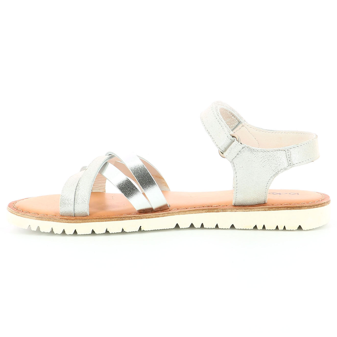 Kickers Sandales en Cuir Betternew argentées