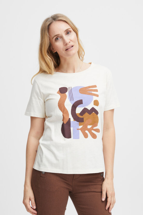 Fransa FRZENNA TEE 1 Birch mix