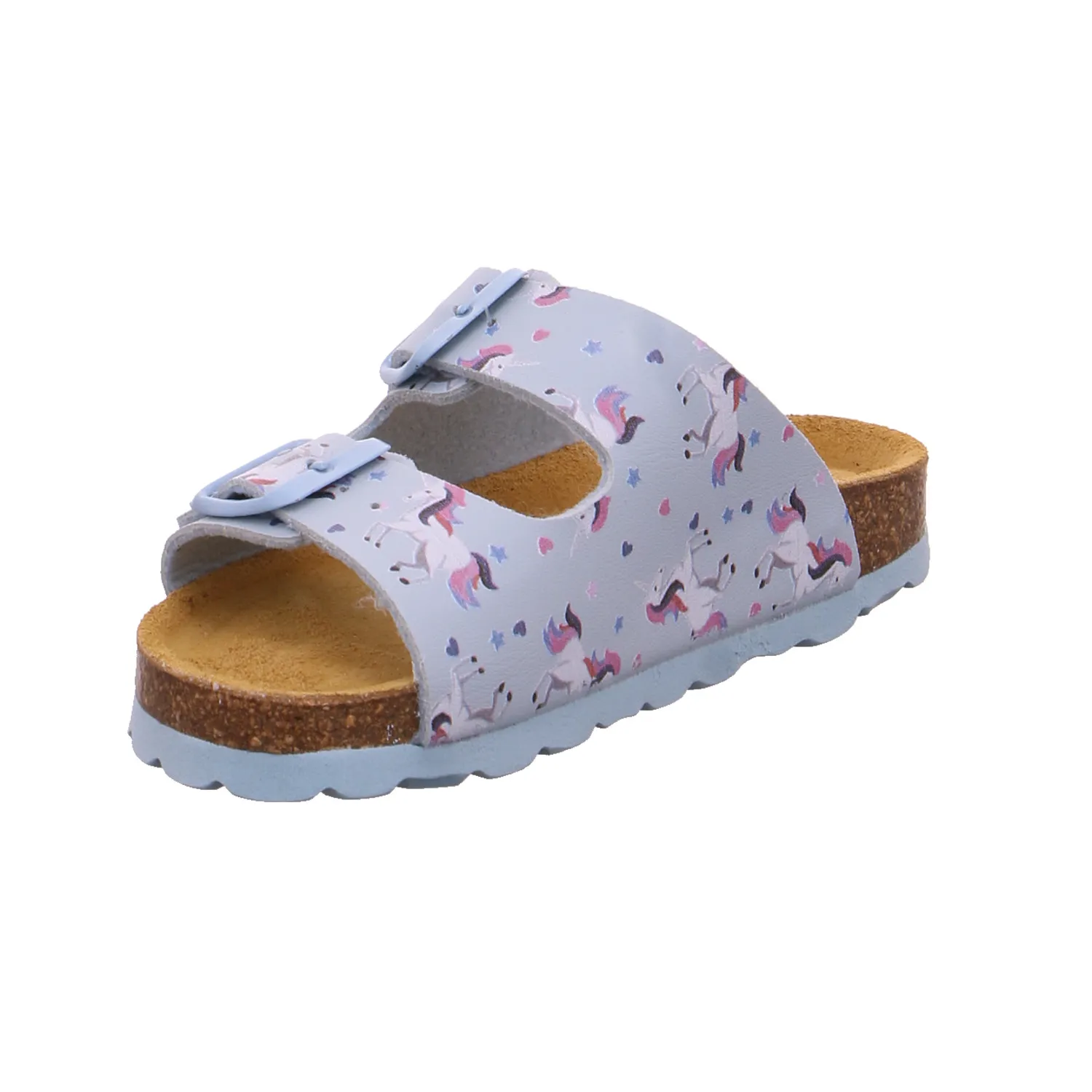 BIOLife Kinder-Pantolette Hellblau Lederimitat  Mädchen