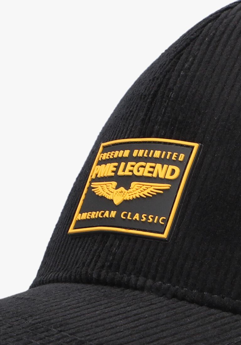 PME LEGEND zwarte pme legend pet corduroy cap with rubber badge