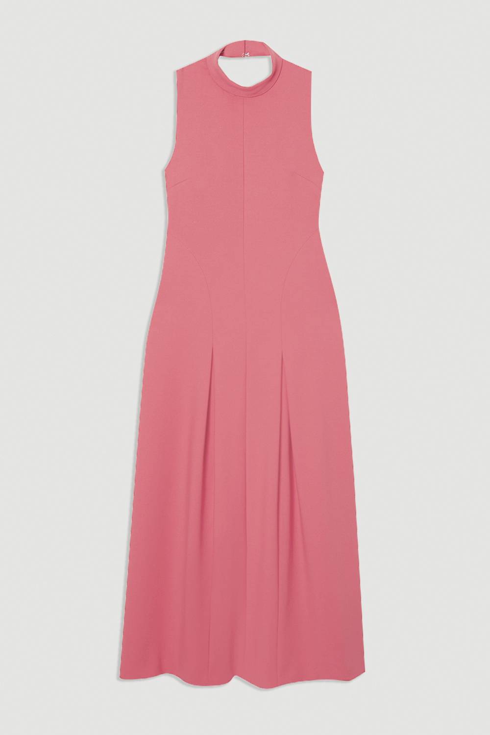 KarenMillen Petite Compact Stretch Robe Maxi Ajustée sur Mesure à Encolure Haute et Dos Ouvert