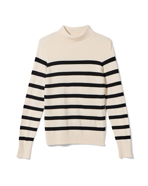 pull col roulé femme Lois blanc/noir