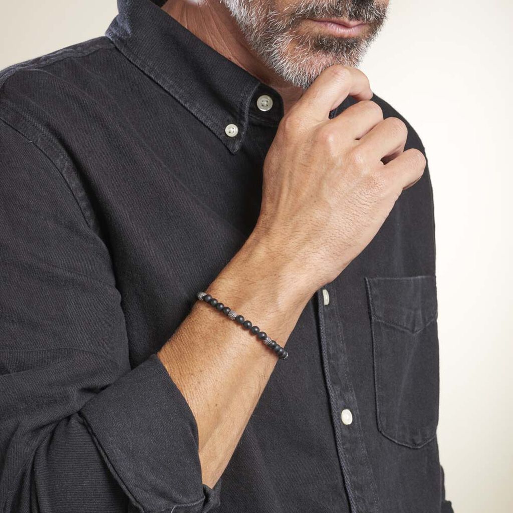 Bracelet Boules Acier Gris Laloun