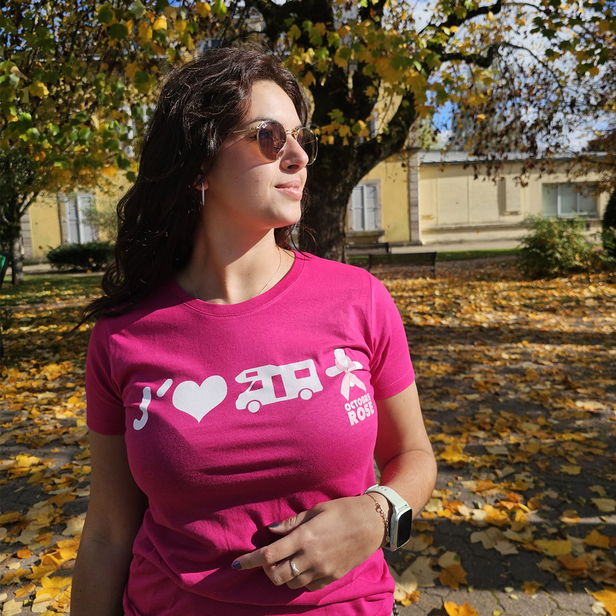 TShirt Femme Camping-car Plus série limitée Octobre Rose