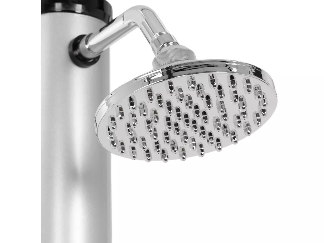 Douche solaire d'extérieur + douche à pied et pomme de douche noir/argent 20 L