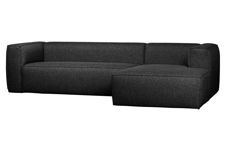 WOOOD Bean bank met chaise longue rechts lichtgrijs gemeleerd