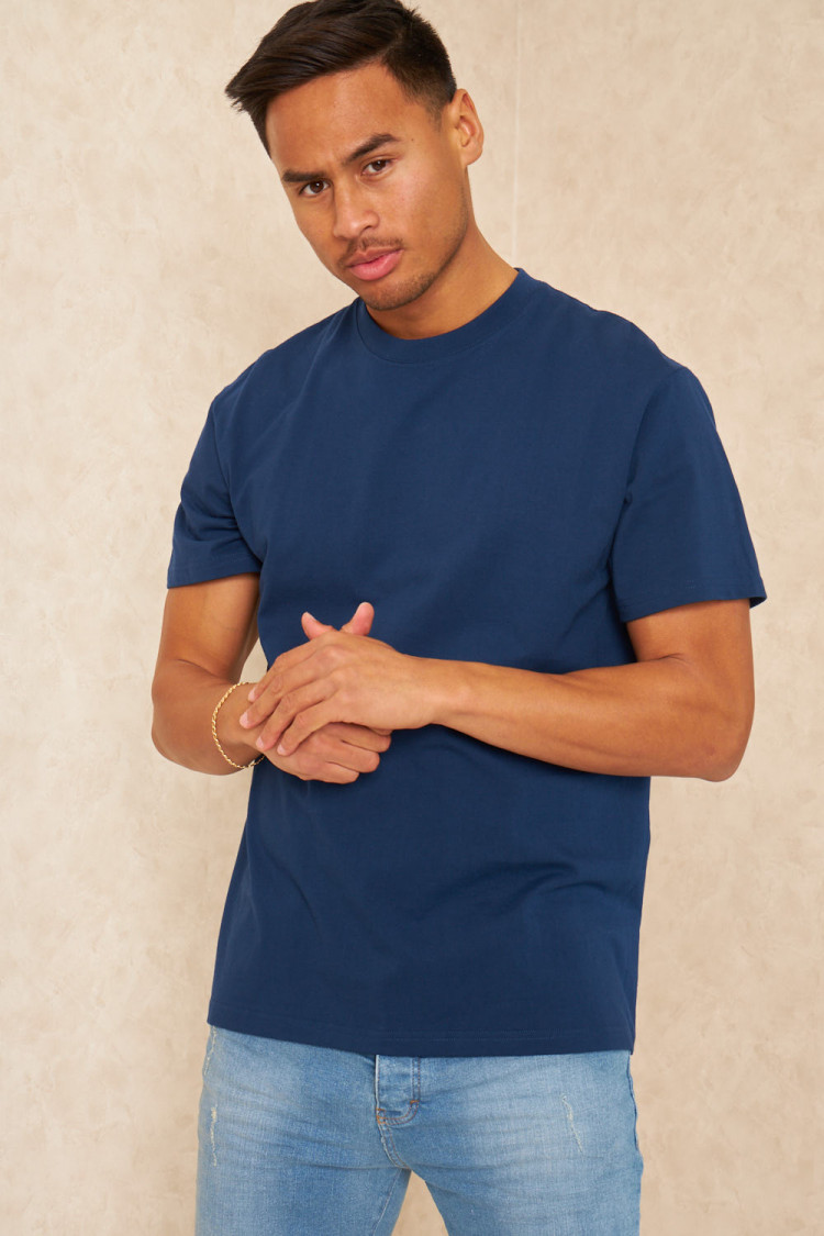 T-shirt basique manches courtes bleu foncé