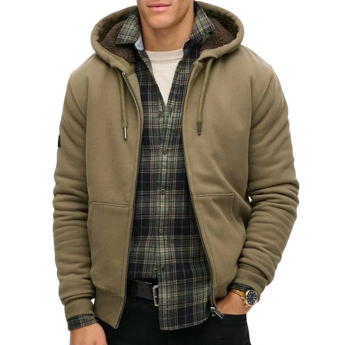 Superdry Borg Lined Ziphood Vest Heren