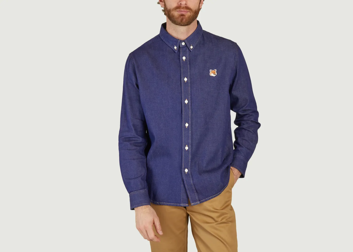 Chemise en jean casual Maison Kitsuné