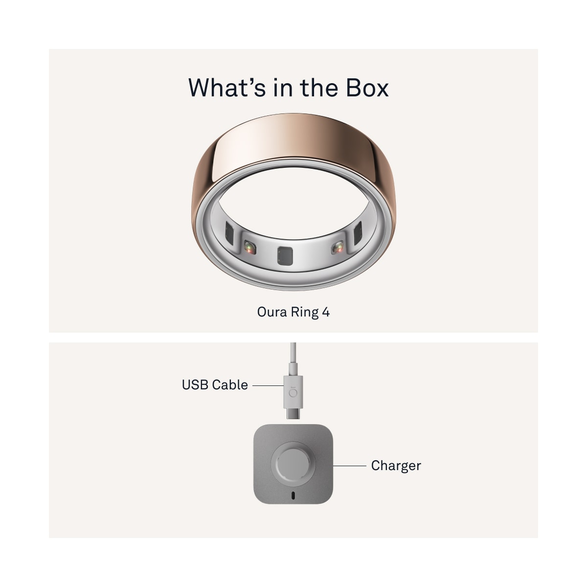 Oura-ring smarttring 4 størrelse 6 (Rose Gold)