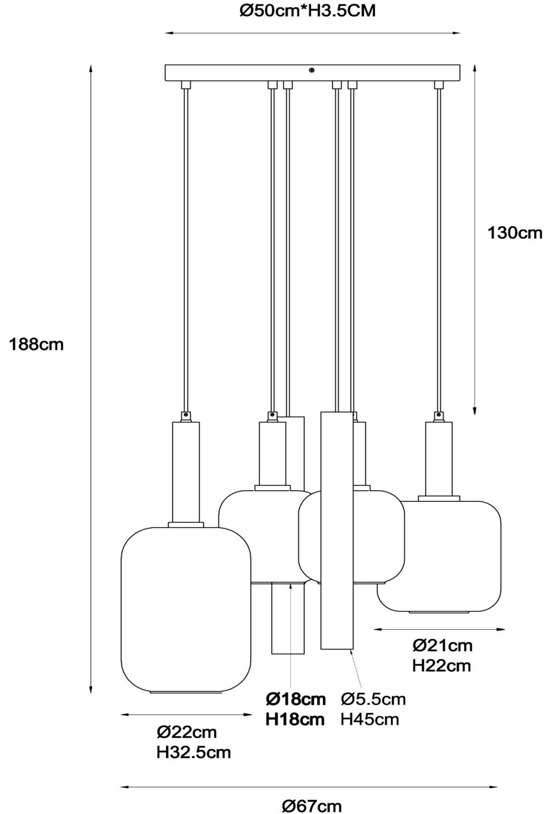 Hanglamp 6-lichts Joanet ⌀67  cm