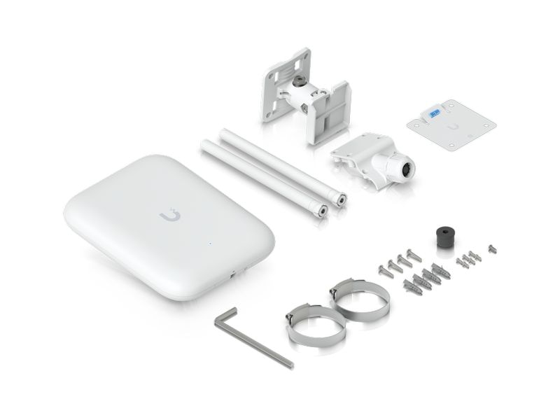 Ubiquiti Outdoor Access Point U7 Pro Outdoor Allwettertauglicher IP67 WiFi 7 AP mit 6 räumlichen Streams, integrierter direktionaler Superantenne und schwenkbarer Halterung