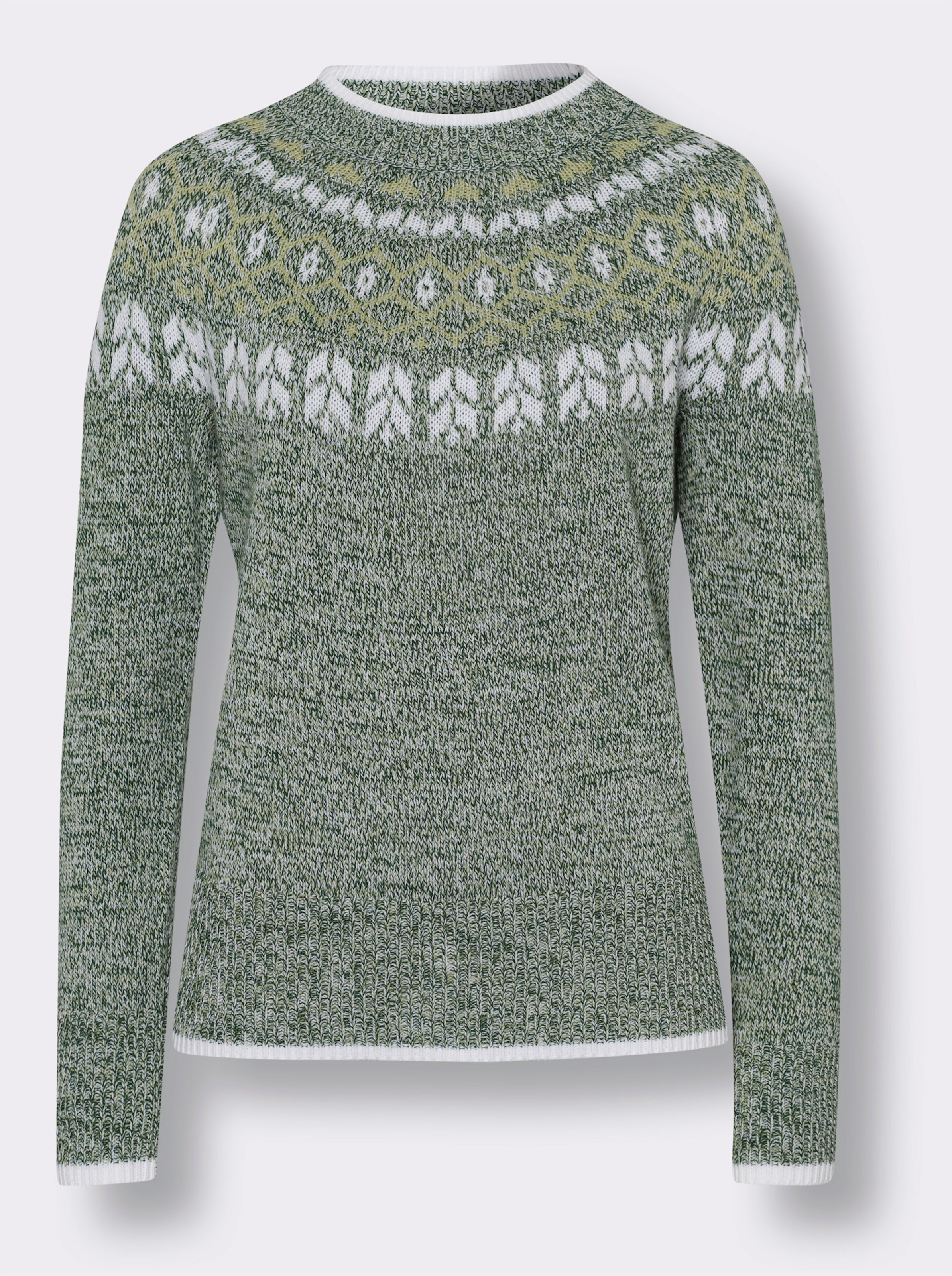 Norwegerpullover in Melange-Optik
