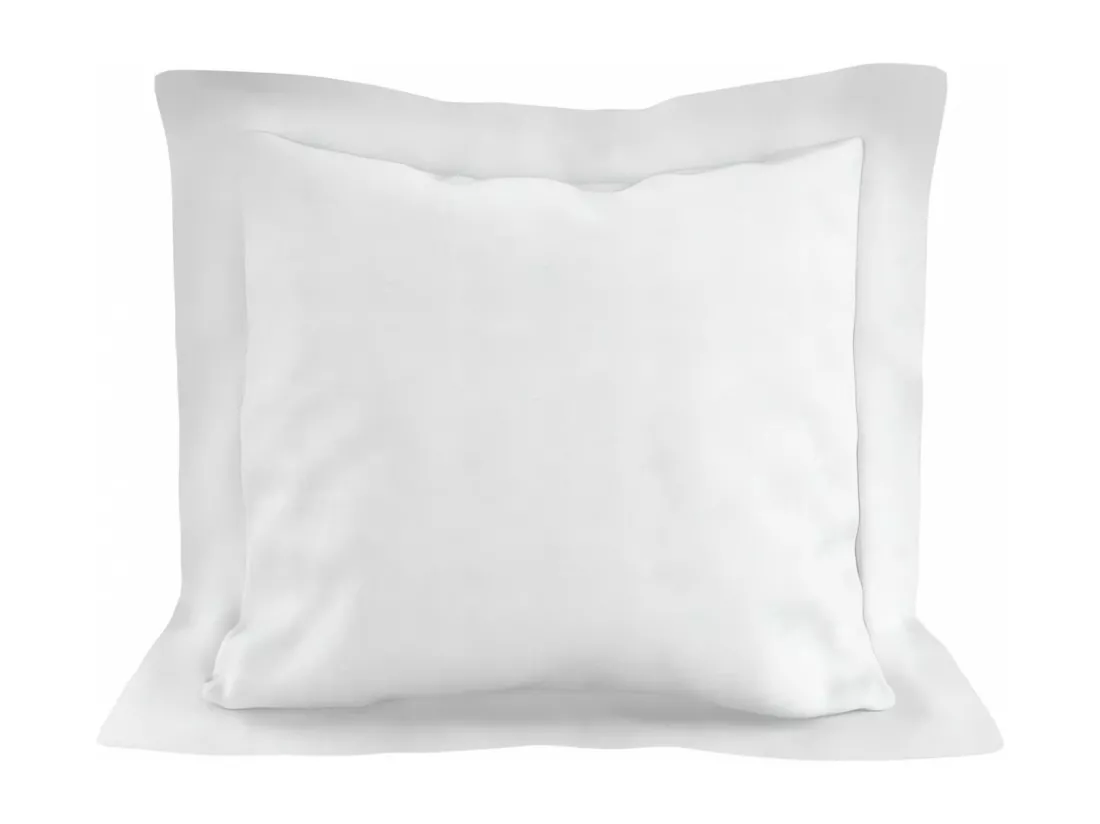 Taie d'oreiller en coton 57 fils 63x63 cm UNI blanc, par Soleil d'ocre