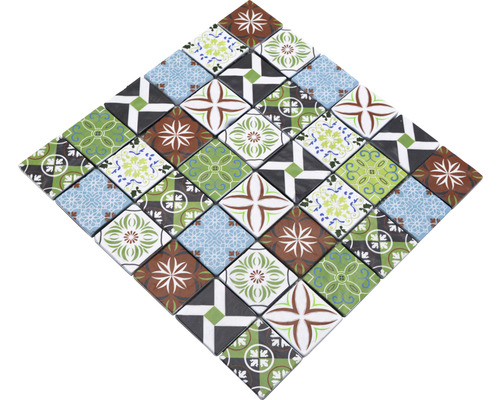 Glasmozaïek XCM 8RMC49 30x30 cm Wit/Bruin/Blauw