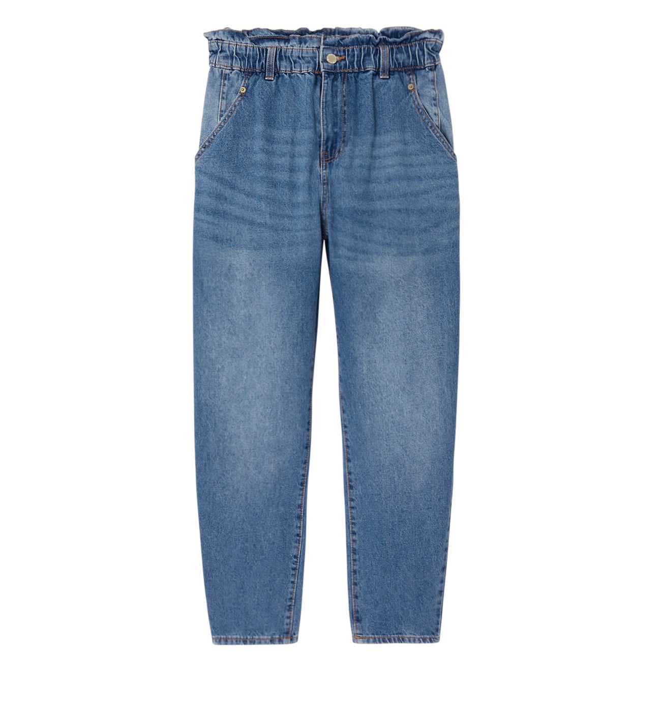 Jean balloon taille haute - Jean rinse