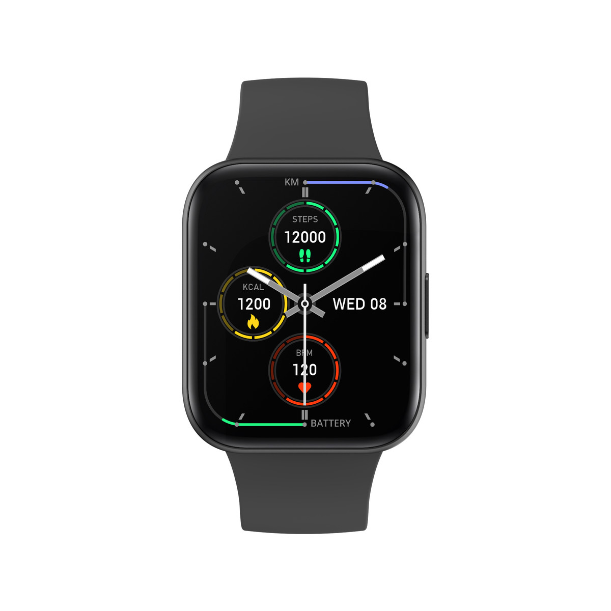 Montre SMARTY 2.0 trendy mixte connecté métal bracelet silicone noir