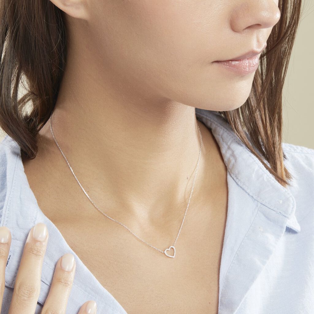 Collier Sloanne Or Blanc Diamant