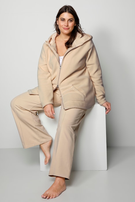 Fleece-Hoodiejacke, 2-Wege-Zipper, Kängurutasche, Langarm