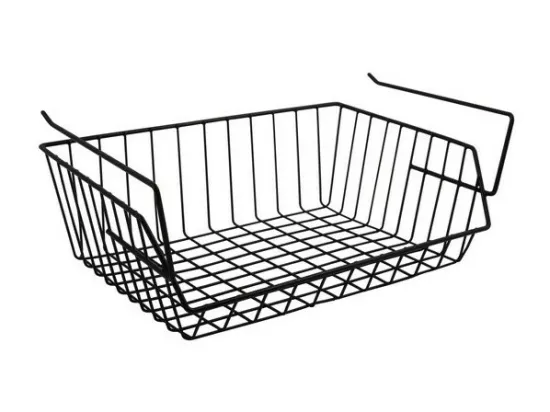 Panier de rangement suspendu à étagère 40x27x17,5cm en Acier Noir mat MSV
