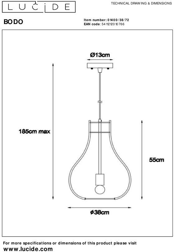 Lucide   Bodo Hanglamp