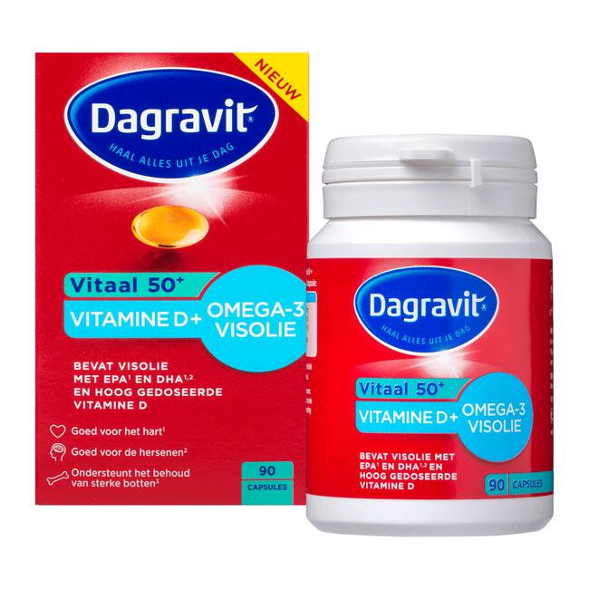 Dagravit Vitaal 50+ Vitamine D + Omega-3 Visolie 90 capsules