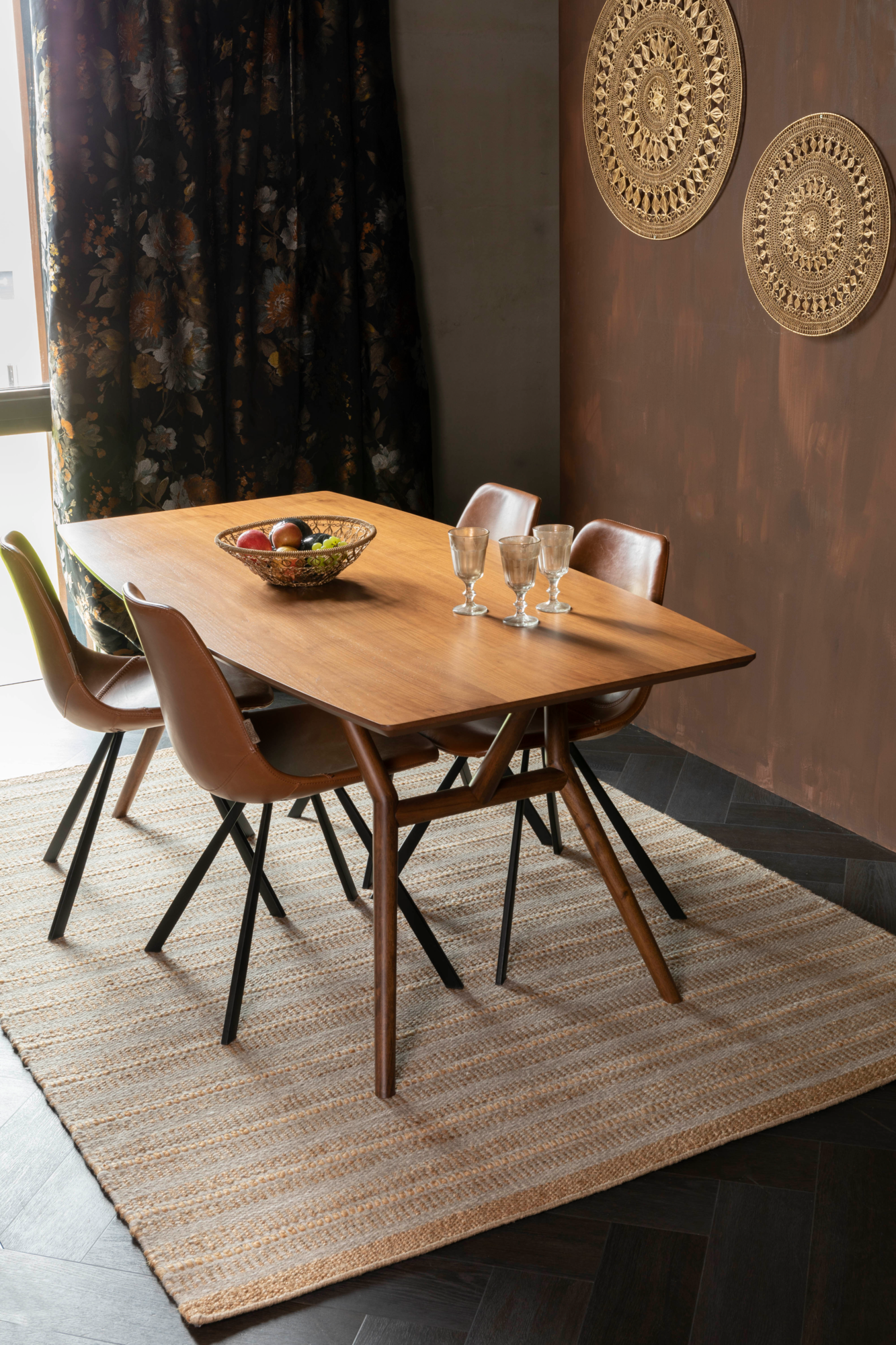 Vloerkleed Djahe Djahe Vloerkleed 160x230 Naturel/Bruin