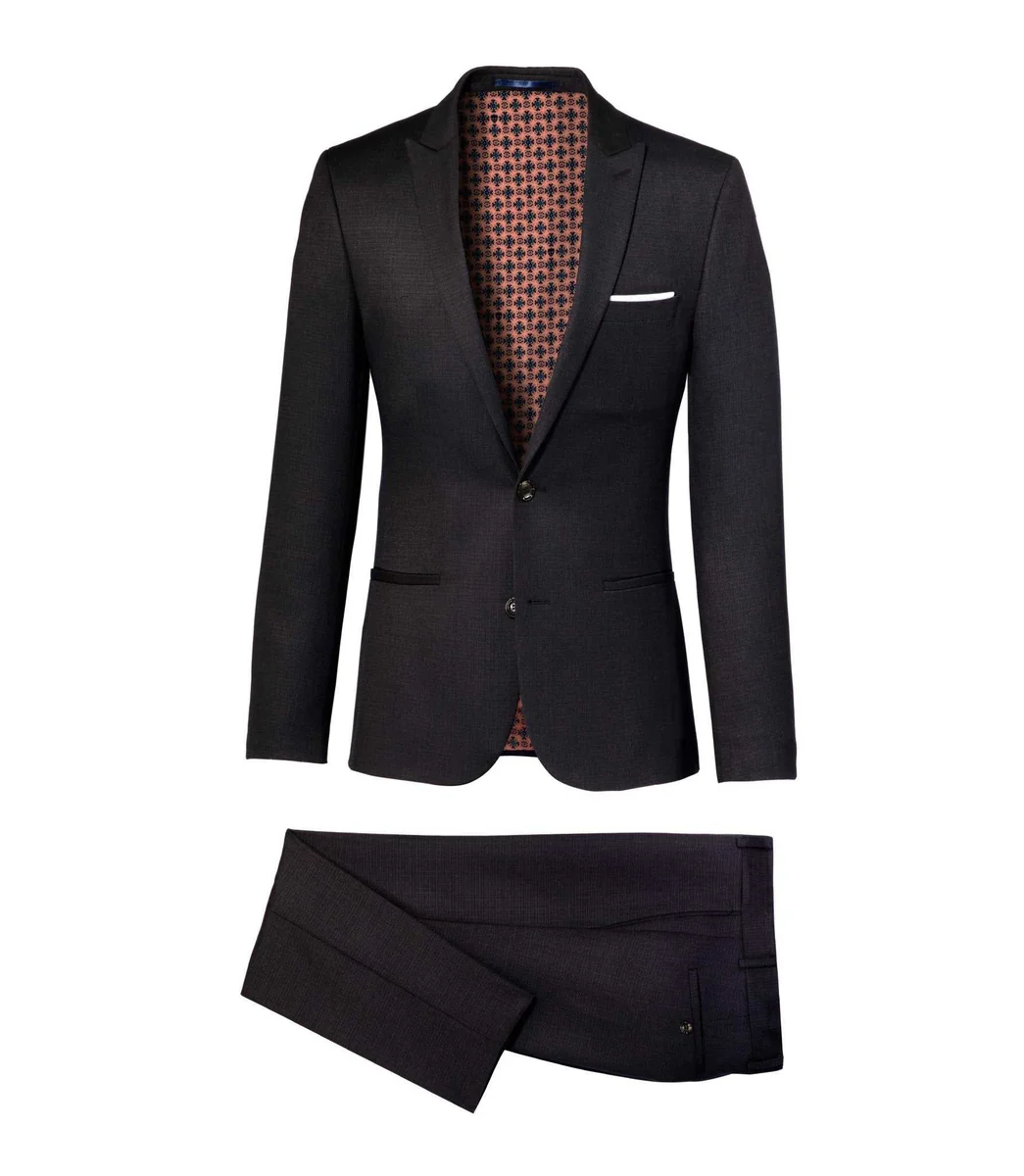 Costume à micro motifs marron 