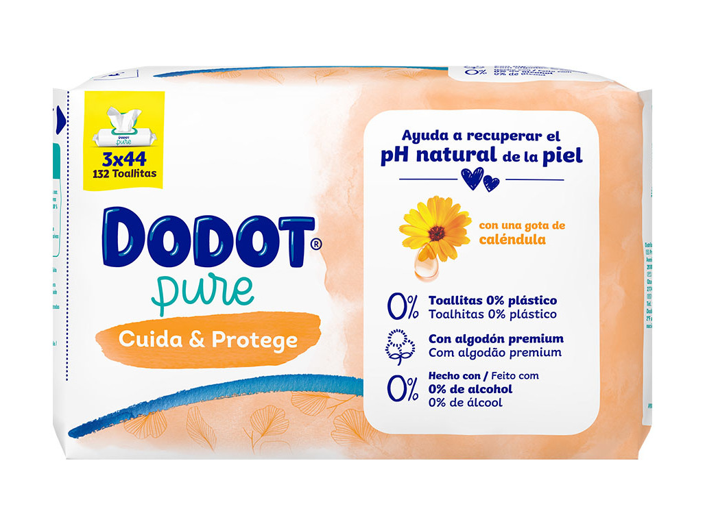 TOALHITAS DODOT PURE CALENDUL 0% PLÁSTI 3X44UN