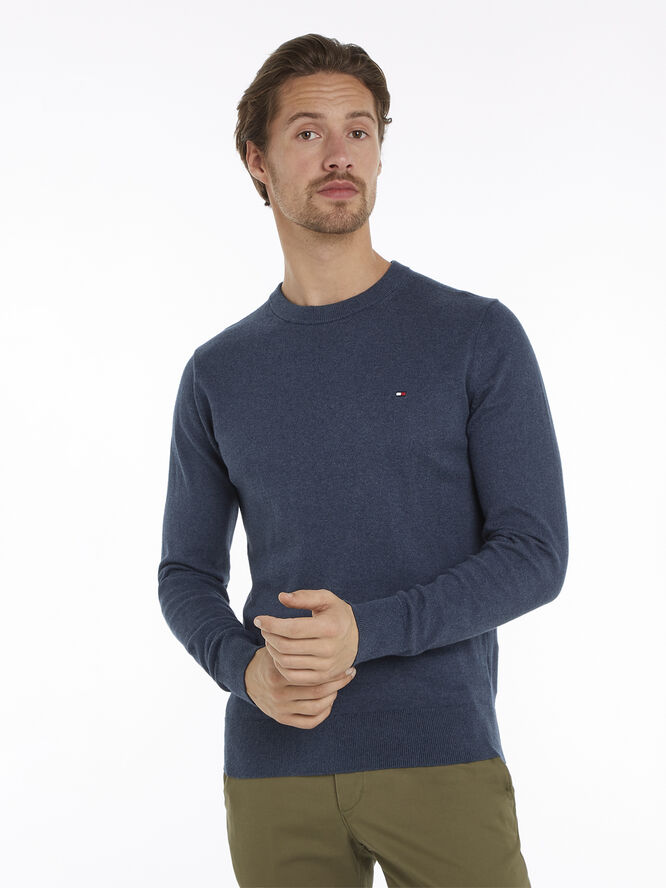 Tommy Hilfiger PIMA ORG CTN CASHMERE CREW NECK Aegean sea heather