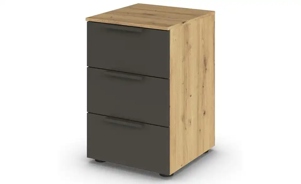Nachttisch Front: Dekor, Oberboden: Dekor Graphit Graphit, Eiche Artisan (Nachbildung)