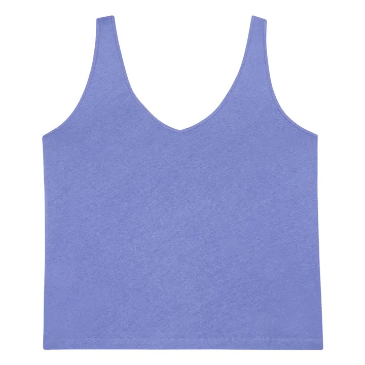 SMALLABLE BASICS Débardeur Femme Coton et Lin  | Vintage blue denim