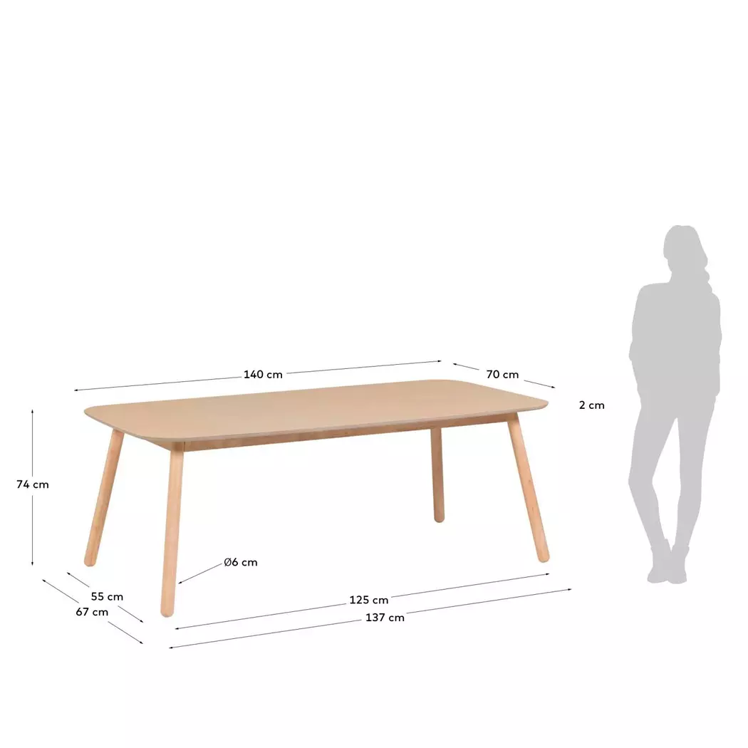 Esstisch Batilde 140 x 70 cm