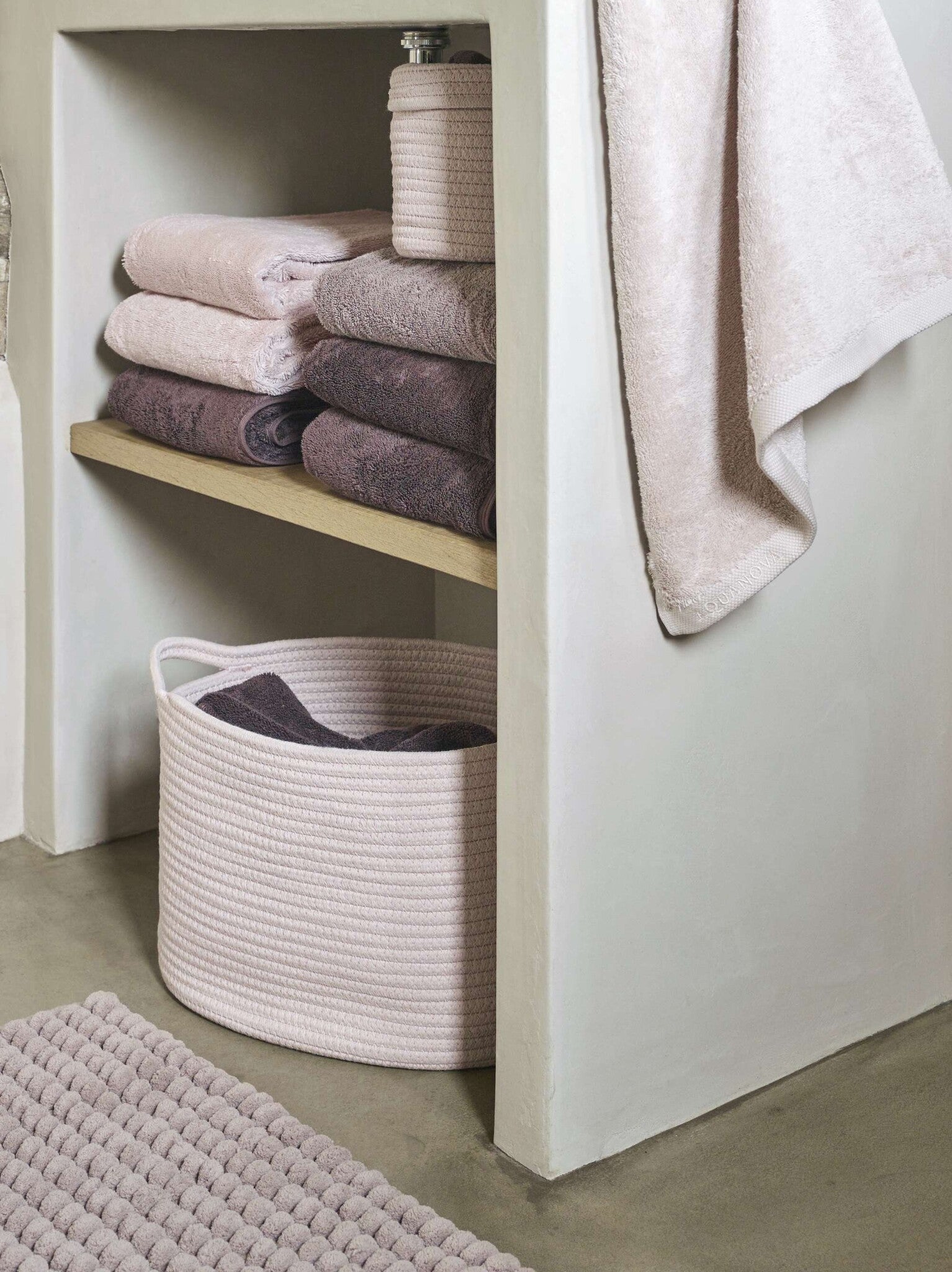Axel Badmat Nude | 70 x 120 cm | Bruin | Roze | Katoen | Polyester