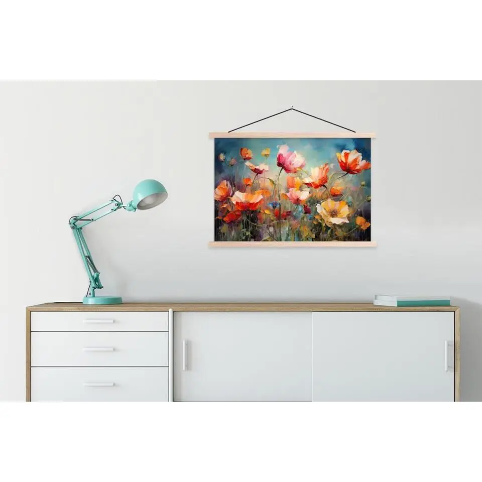 MuchoWow - Schoolplaat/ wandhanger - Bloemen - Watercolor - Kunst - Bo