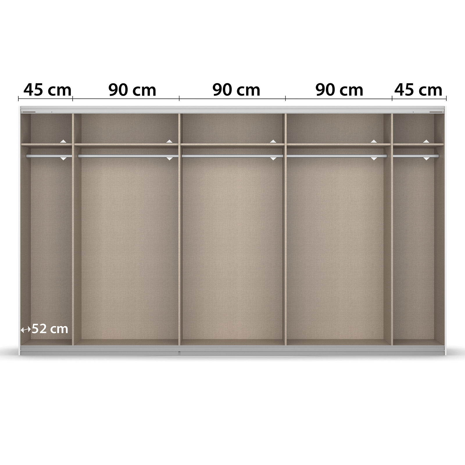 Schwebetürenschrank - Sonoma Eiche - 3-türig - 360x210 cm