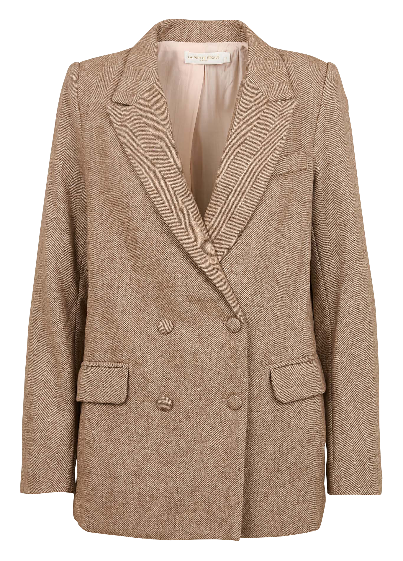 VILLIE - Veste de tailleur droite en laine mélangée | Marron