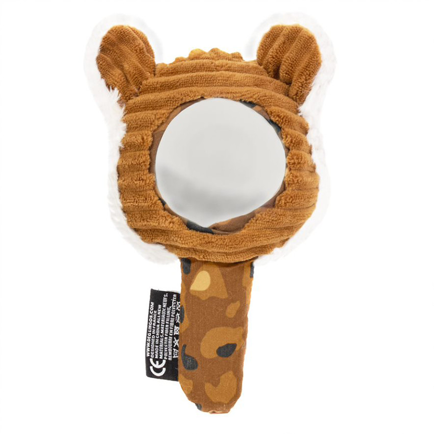 Hochet Spéculos le Tigre avec miroir d'éveil - Marron