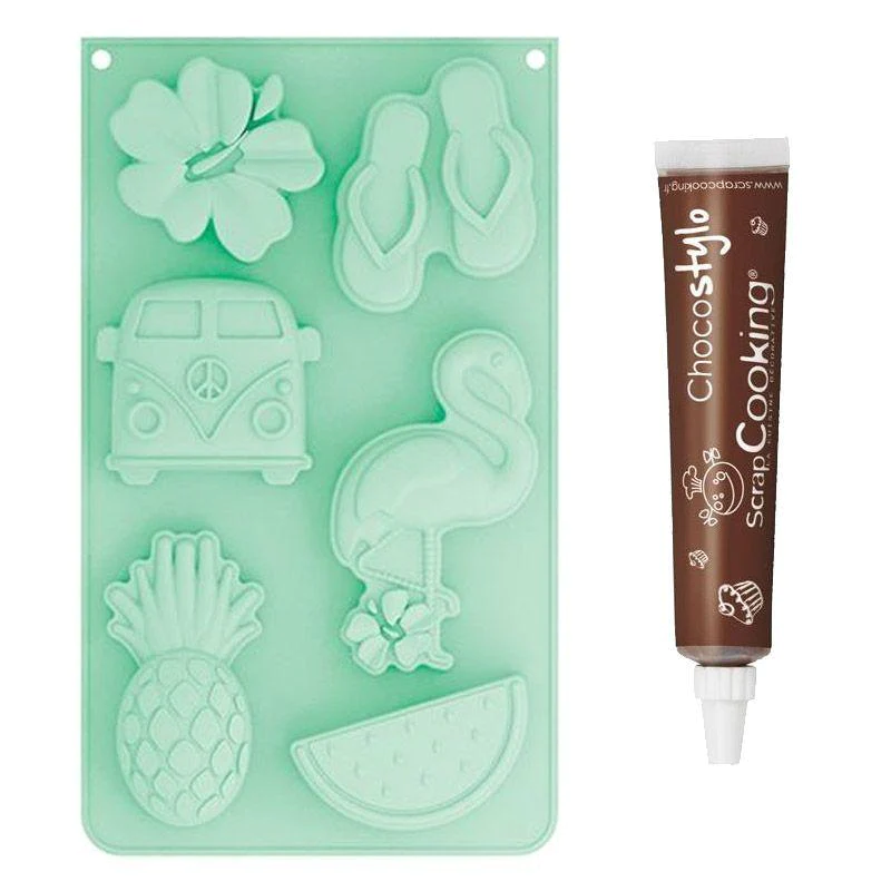 Moule en silicone Summer + 1 Stylo chocolat Scrapcooking