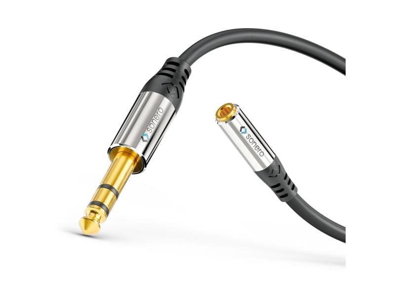 sonero Audio-Kabel 6.3 mm Klinke - 3.5 mm Klinke 0.25 m sonero 6,3mm auf 3,5mm Audio Adapter Kabel 0,25m