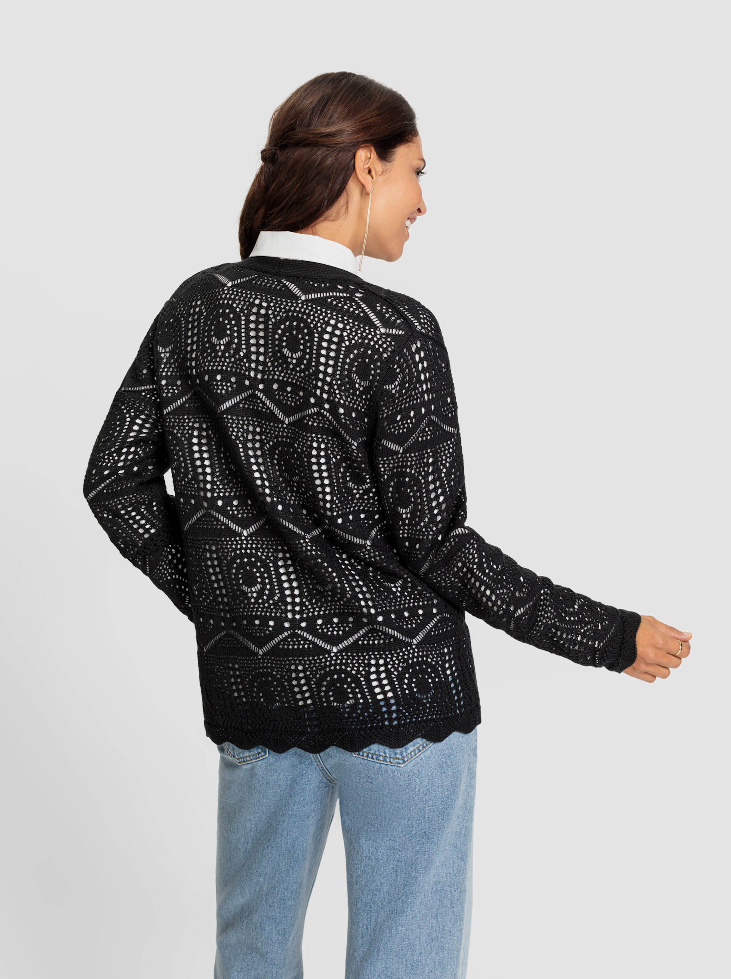 Ajour-Strickjacke