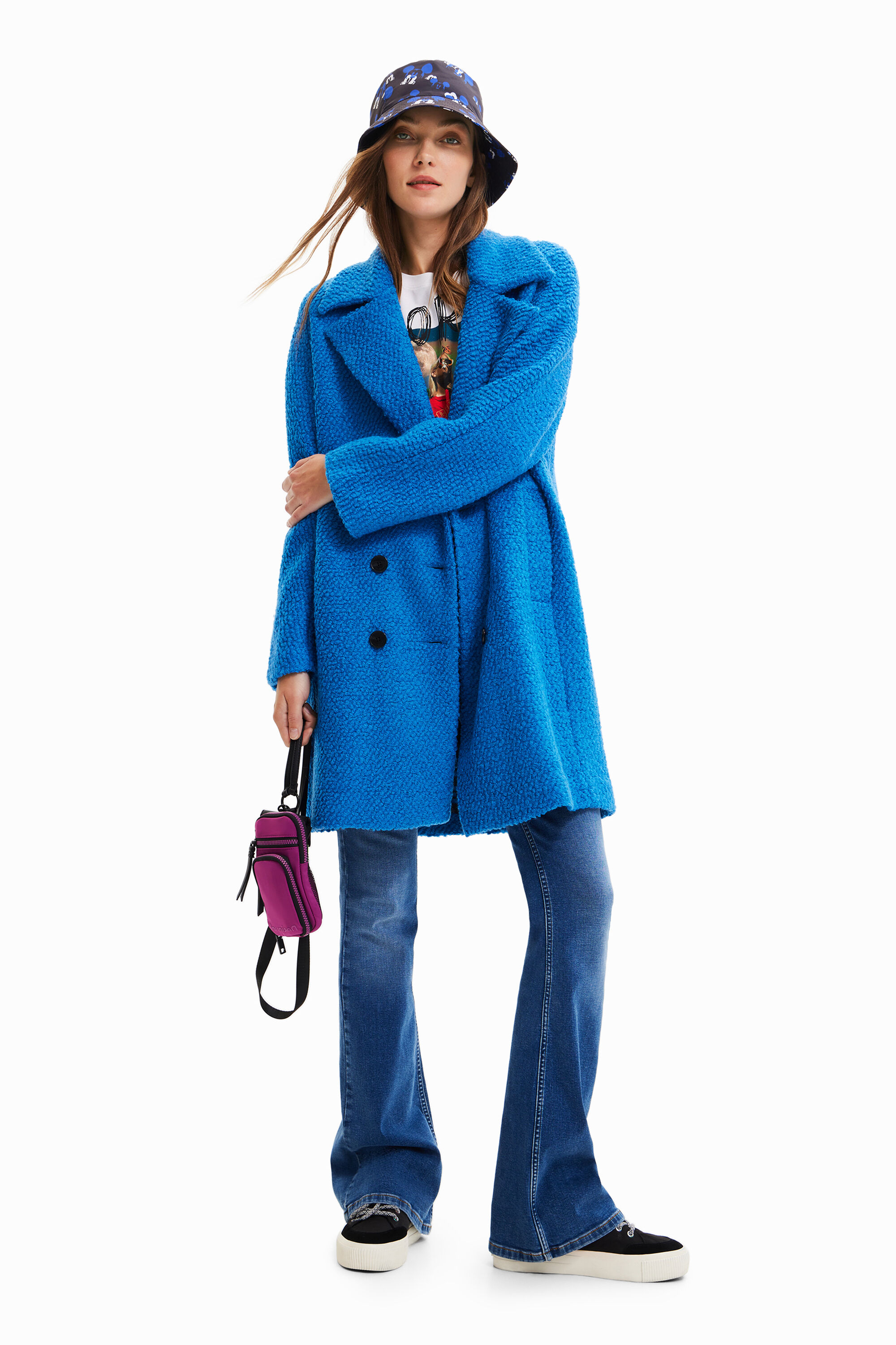 Manteau droit laine