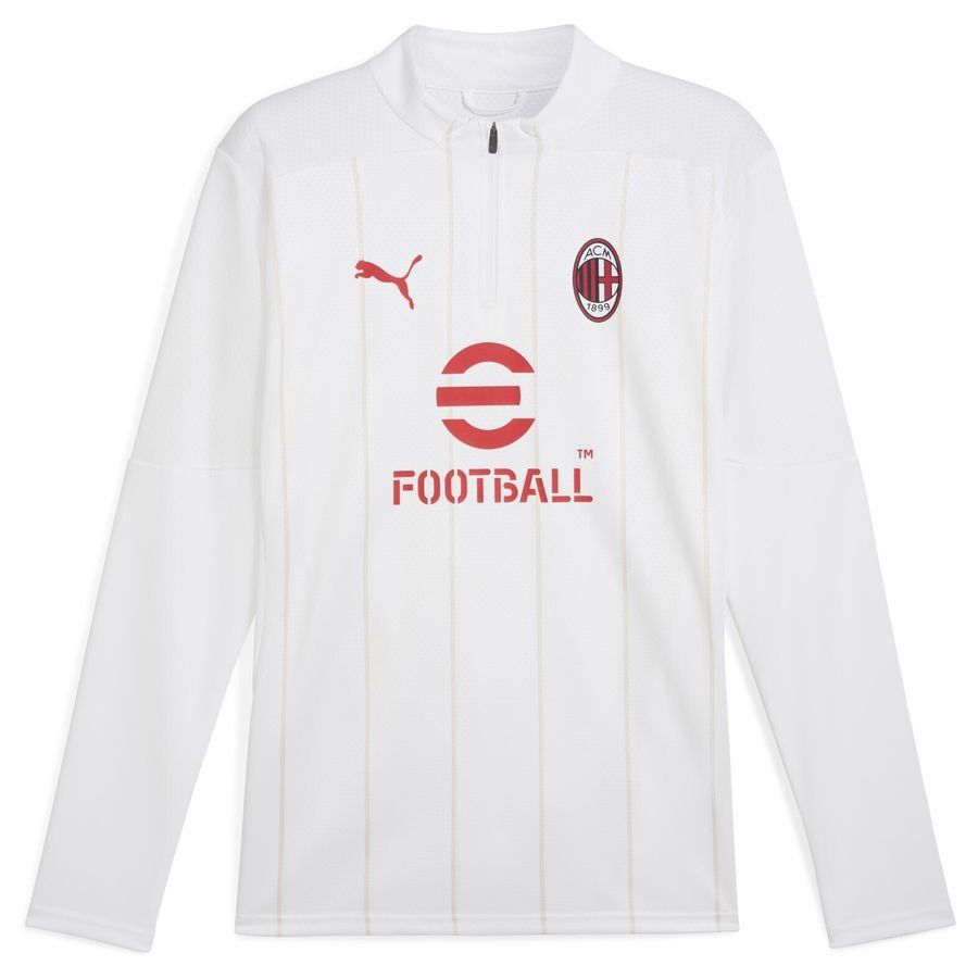 Milan AC Maillot d'Entraînement Avant-Match Fermeture Éclair 1/4 - Blanc