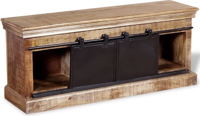 Houten Televisiemeubel - Massief Mangohout - Retro Stijl - Handgemaakt