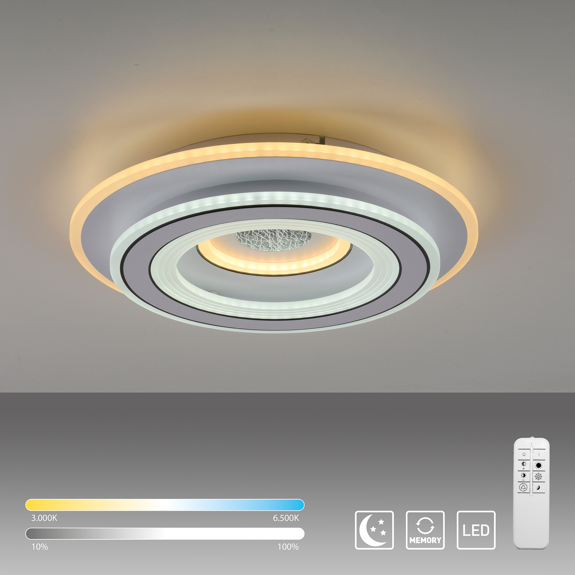 LED-Deckenleuchte - weiß - dimmbar - Ø 40 cm