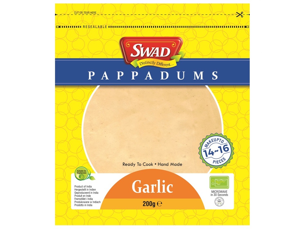 SNACKS SWAD PAPPADUM DE ALHO 200G