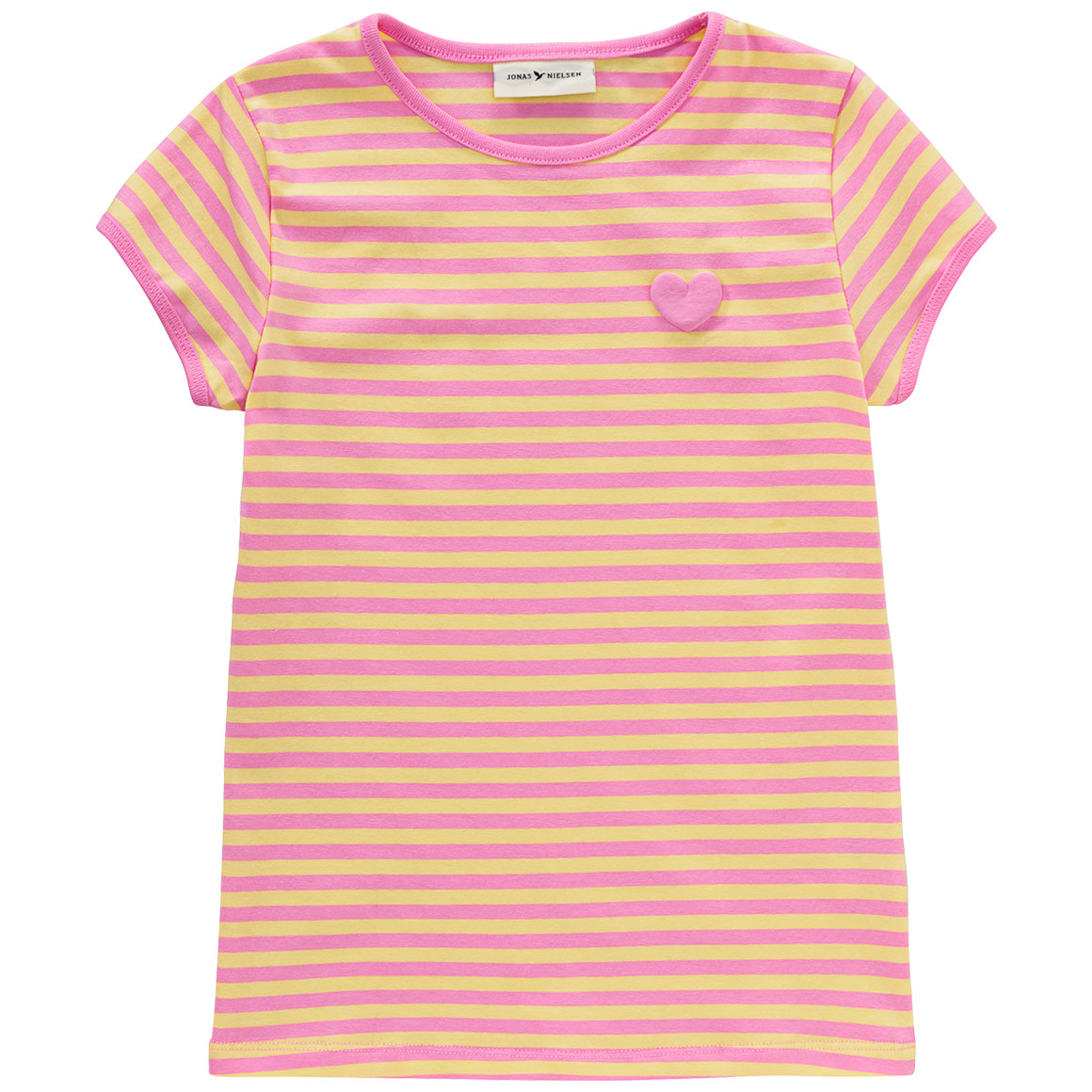 Jonas Nielsen Mädchen T-Shirt mit Herz-Print rosa / gelb