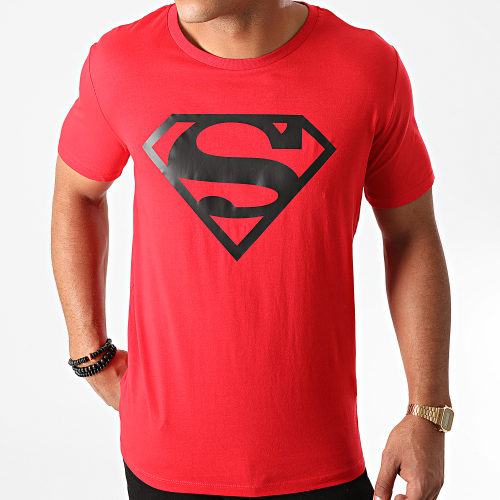 Tee Shirt Superman Logo Rouge Noir